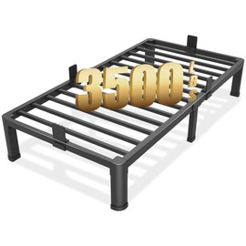 FUIOBYVV 10 Inch Twin Bed Frame with Round Corner Edge Legs 3500 lbs Metal Heavy Duty Steel Slats Support No Box Spring Needed Platform Noise Free Easy Assembly