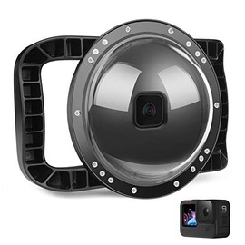 D&F Dome Port for GoPro Hero 11 Black /Hero 10 Black/Hero 9 Black, Two Handles Dome Lens Builted-in 45m/147ft Waterproof Sealed Housing Case Diving Swimming Accessory