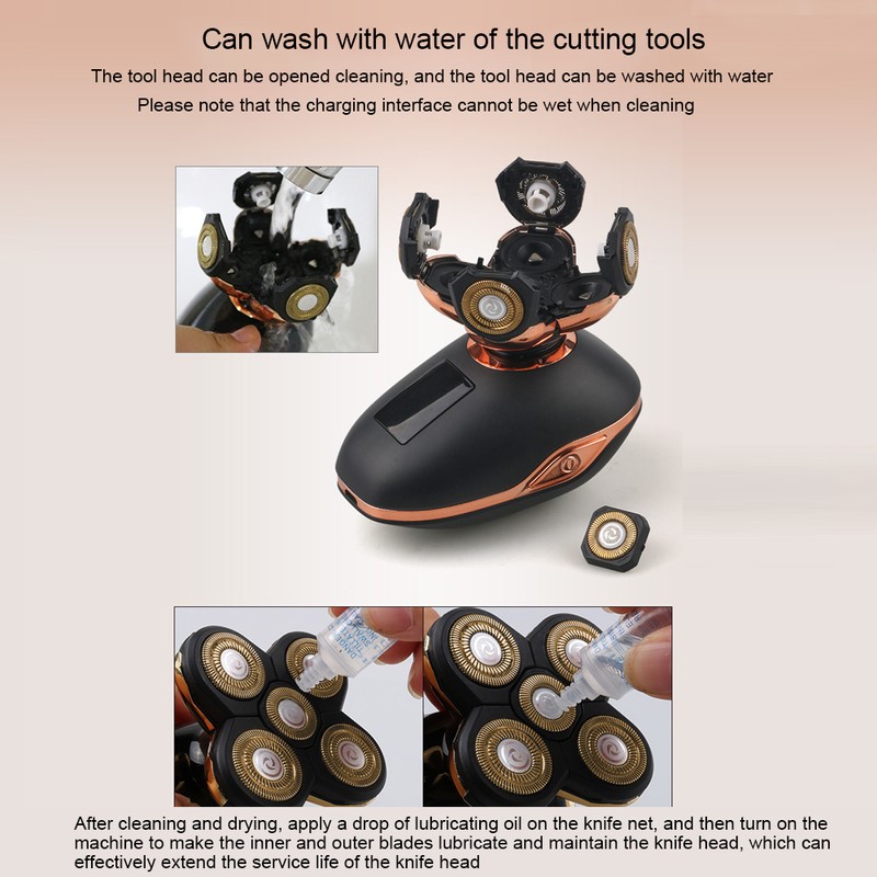 Electric Shaver Waterproof Rechargeable Beard Shaving Trimmer Hair ClipperBlack