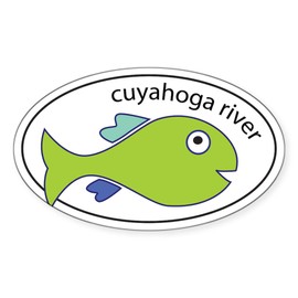 CafePress Cuyahoga River Fish Sticker Oval Car Bumper Sticker