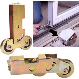 Augenweide Sliding Patio Door Tandem Roller Assembly 1-1/4 Inch Steel Ball Bearing (2 Pack with Screws)