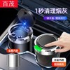 [Imported] Portable Car Ashtray with Metal Liner, One-Click Open, LED Light Luminous Water Tank Ashtray 10ea