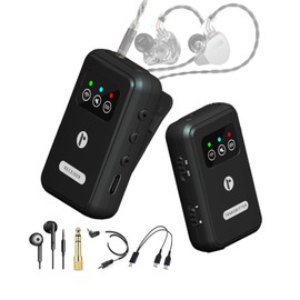 Reloot Wireless IEM Adapter with Lossless Audio, 50ft Range, 12-Hour Battery Life, and Ultra-Low Latency - Perfect for Free Movement Sound Experience, Small, Black, RL-IEM-W1