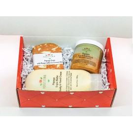 Papaya Natural Gift Set for Women with Organic Papaya extract, 3 pieces Spa Box, Great for Mother's Day