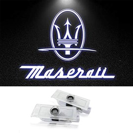 Courtesy Lamp, Laser Logo Light, Door Welcome Light, LED Logo Projection, Curtesi Light, Maserati, Set of 2, for Cars, Compatible with Maserati (10, Compatible with Ghibli & Quattroporte(2015-2021))