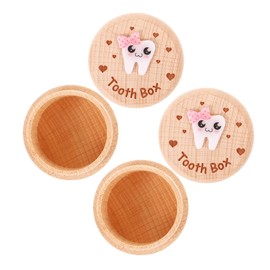 MERRYHAPY Wooden Mini Box for Boys and Girls Tooth Storage Pcs Tooth Keepsake Box for Girls Safe First Hair Locks