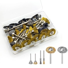 36pcs Steel Wire Brush Stainless Steel Wire Brush Wheel Set with 3 Different Sizes and Storage Box Mini Wire Brush Wheel Cup Brush for Power Rotary Tools Removal Rust Sanding Polishing