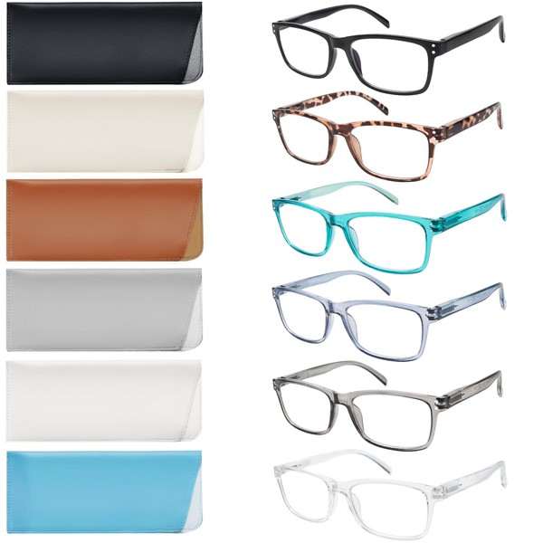 SIGVAN 6 Pack Reading Glasses for Women Men Blue Light