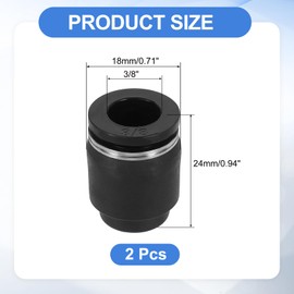 sourcing map 4Pcs Pneumatic Cap Style Plug Fittings, 3/8" Tube OD Plastic Push to Connect Tube Air Line Fitting for Hydraulic and Pneumatic Systems