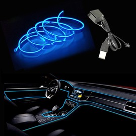 Balabaxer USB EL Wire, Blue, 3 m Flexible Neon Light Tube, DC 5 V Neon Tube, Lights, Car Interior Trim, Light Strip for Interior Trim Gap, Decorative