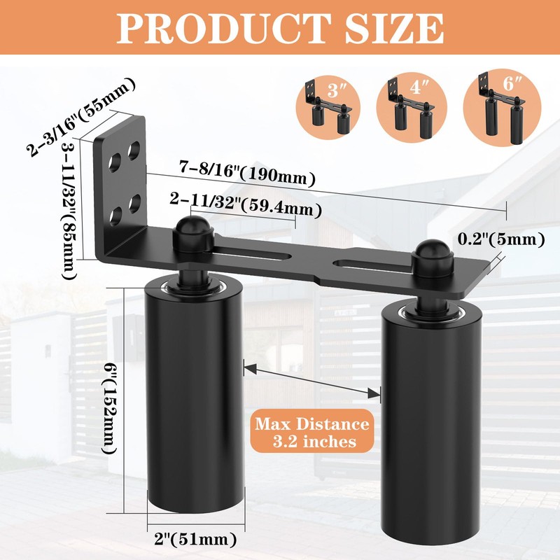YogePote Sliding Gate Roller Guide, Slide Guide Wheels, Heavy Duty