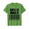 Area 51 Inmate Barcode Alien Green Costume T-Shirt