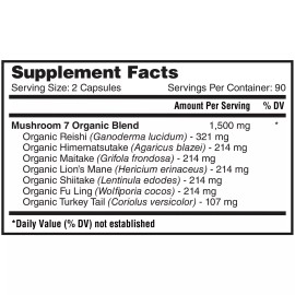Nature's Lab Mushroom 7 1,500 mg., 180 Vegetarian Capsules