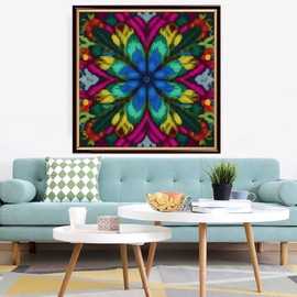 Redxing Stamped Cross Stitch Kits Embroidery kit for Beginners Adults Full Range of Embroidery Patterns Starter Kits DIY Printed Cross Stitch Kits Needlepoint Kits 11CT- Datura Flower 17.7x17.7 inch