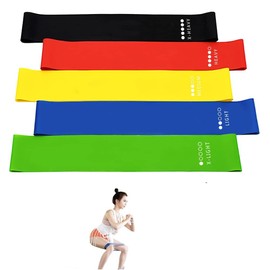 Fitness Bands, Resistance Bands, Set - 5 Different Thicknesses, Fitness Band Made of Skin-friendly Latex, Unisex