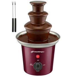 WanshengLe - Mini fuente de chocolate de 3 niveles, pequeña fuente de fondue de chocolate de acero inoxidable de 14 onzas, máquina de fondue de chocol