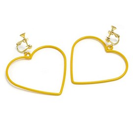 Paris Kids Earrings Heart Color Frame Red Pink Blue Yellow Purple, yellow
