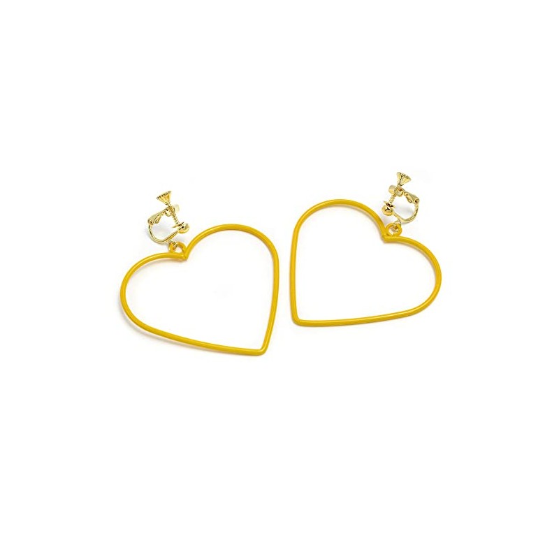 Paris Kids Earrings Heart Color Frame Red Pink Blue Yellow