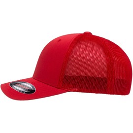 Plymouth Prowler Exotic Car Classic Outline Design Flexfit 6511 Trucker Mesh Fitted Cap red