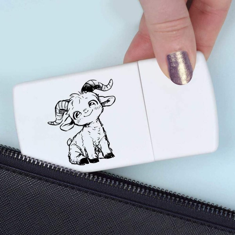 'Cute Baby Goat Sitting' Pill Box with Tablet Splitter (PI00034624)