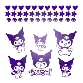 Vinyl Wall Art Decal - Kuromi - 7" x 9" Each - Trendy Cool Fun Anime Inspiring Design Sticker for Home Kids Room Playground Gaming Room Playroom Comics Storefront Decor (Purple)
