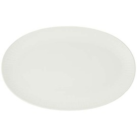 Royal Copenhagen 1016929 White Fluted Oval Dish Plate, 9.3 inches (23.5 cm)