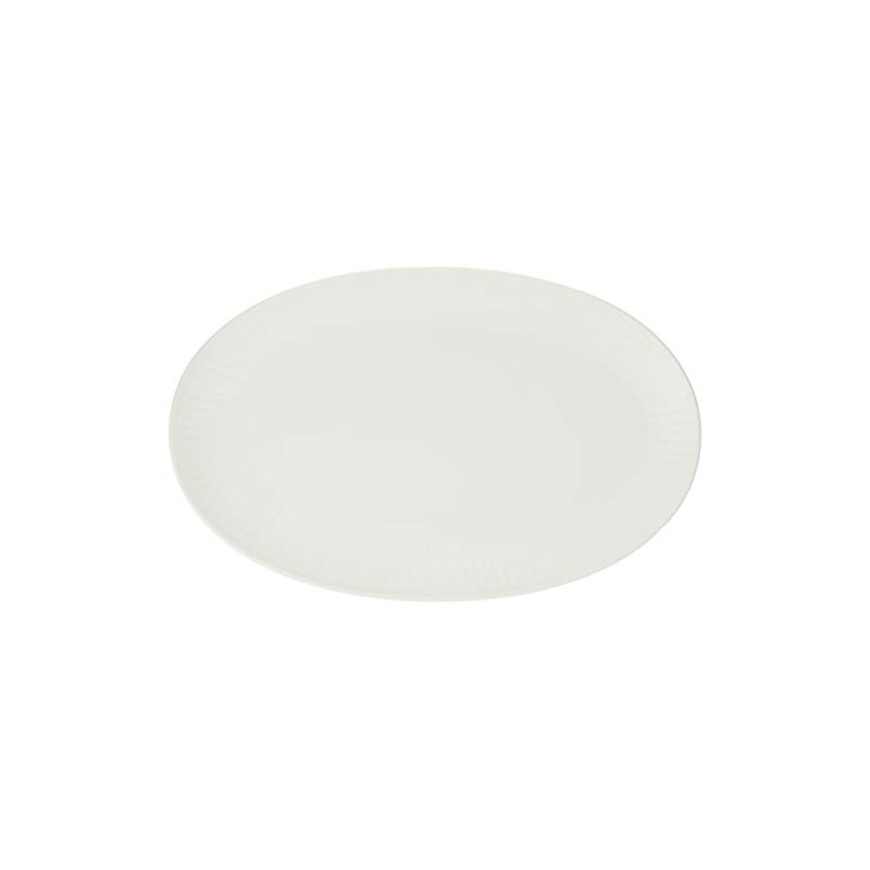 Royal Copenhagen 1016929 White Fluted Oval Dish Plate, 9.3 inches