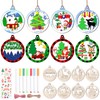 32Pcs Wooden Christmas Ornaments Crafts, Unfinished Wood Cutouts Christmas Ornaments