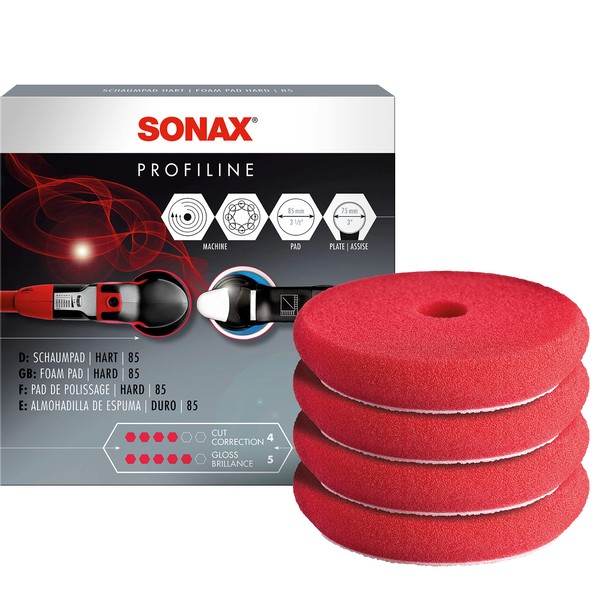 SONAX SchaumPad Hard 85 (Pack of 4) High-Density Open Polishing