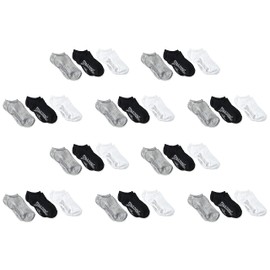 Spalding Kids Recycled Yarn 30 Pack No Show Bundle, Boys Assorted Neutral, Fits Sock Size 5-6.5 Fits Shoe Size 4-7.5