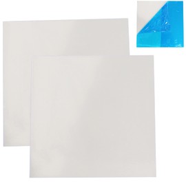 Pack of 2 304 Stainless Steel Plates, 152 x 152 x 0.5 mm, Approx. 25 Gauge Thickness, No Scratches, Double-Sided Film Attached 304L Stainless Steel Sheets