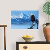Bald Eagle Perched On Spruce Branch Wall Decal, Eagle Artwork