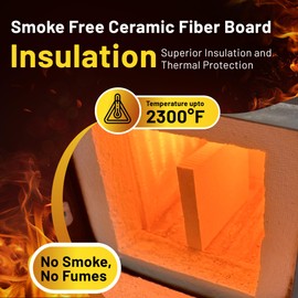 Lynn Manufacturing 1/2” Thick 12" x 16" (2-Pack) 2300F Smoke Free Ceramic Fiber Board Fireproof Insulation, 3326A