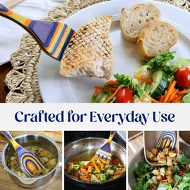 SoulTan Goods Cooking Utensils – Wooden Utensil Set for Cooking, Slotted Spoon, Spatula, Non-Toxic & Durable Kitchen Tools – Heat-Resistant Wooden Spoons for Cooking (4)