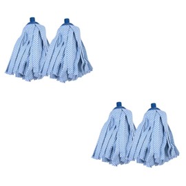 Alipis - Juego de 4 piezas de trapeador de tubo de cocina tela, limpieza en húmedo, mopas secas para el hogar, almohadillas para orejas reutilizables, cabezales de color, accesorios para el piso, repuesto absorbente para el hogar, cabezal de baño