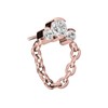 PIERCINGLINE Titanium Attachment with Push Pin 3 Crystal and Chain
