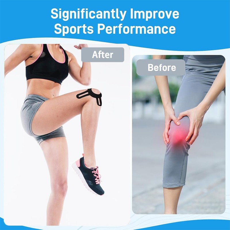 CAVLA 12pcs Precut Kinesiology Tape for Knees,Breathable Precut Sports Athletic