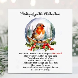Thinking of You This Christmastime Card, First Christmas Without Husband, Wife, Mother, Father, Son, Daughter, Partner (Husband)
