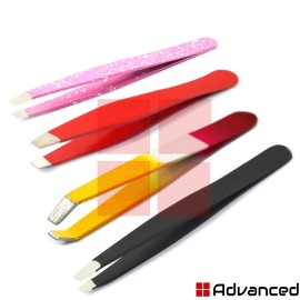 Medentra Range Of Eyebrow Hair Removing Tweezers Slanted Tip Eyelash Facial Hair Pluckers - Pink Color Tweezers