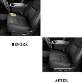 NLQR Black Cloth Front Driver Side Bottom & Top Lean Back Replacement Seat Covers Compatible with Chevy Silverado Tahoe Suburban Avalanche GMC Sierra Yukon 2007 2008 2009 2010 2011 2012 2013 2014