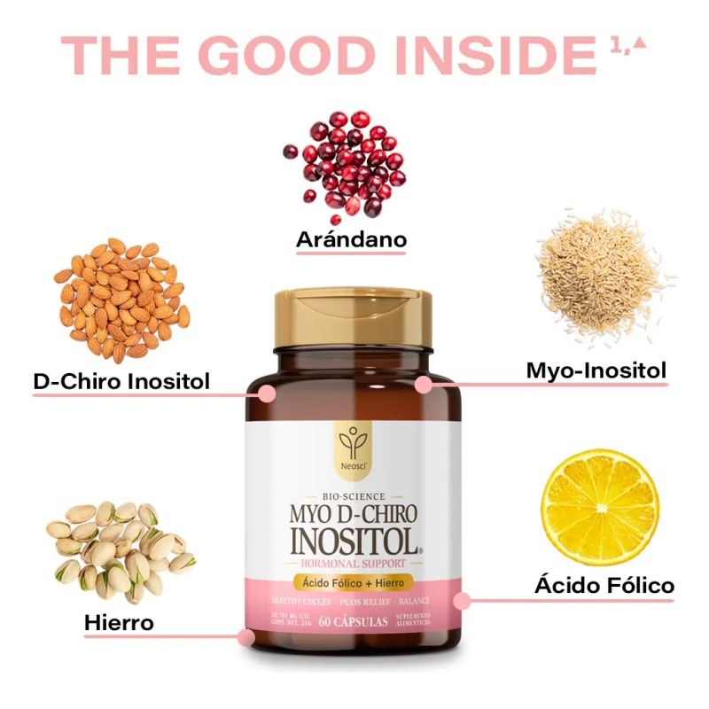Inositol Puro Myo Inositol Y D-chiro 60 Caps Neosci® Sabor