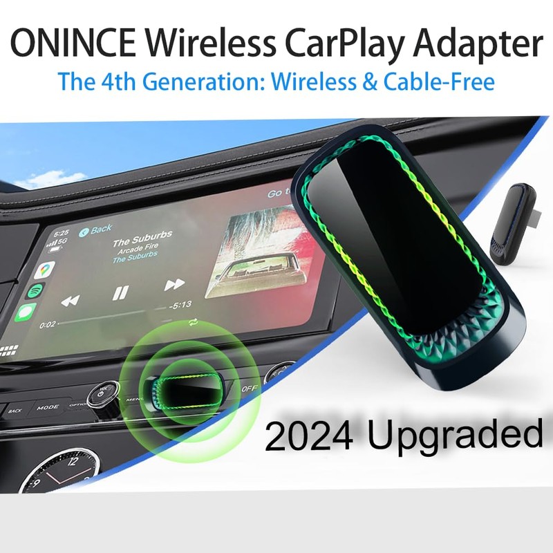 ONINCE CarPlay Wireless Adapter 4.0, Upgrade Wired CarPlay to Wireless,