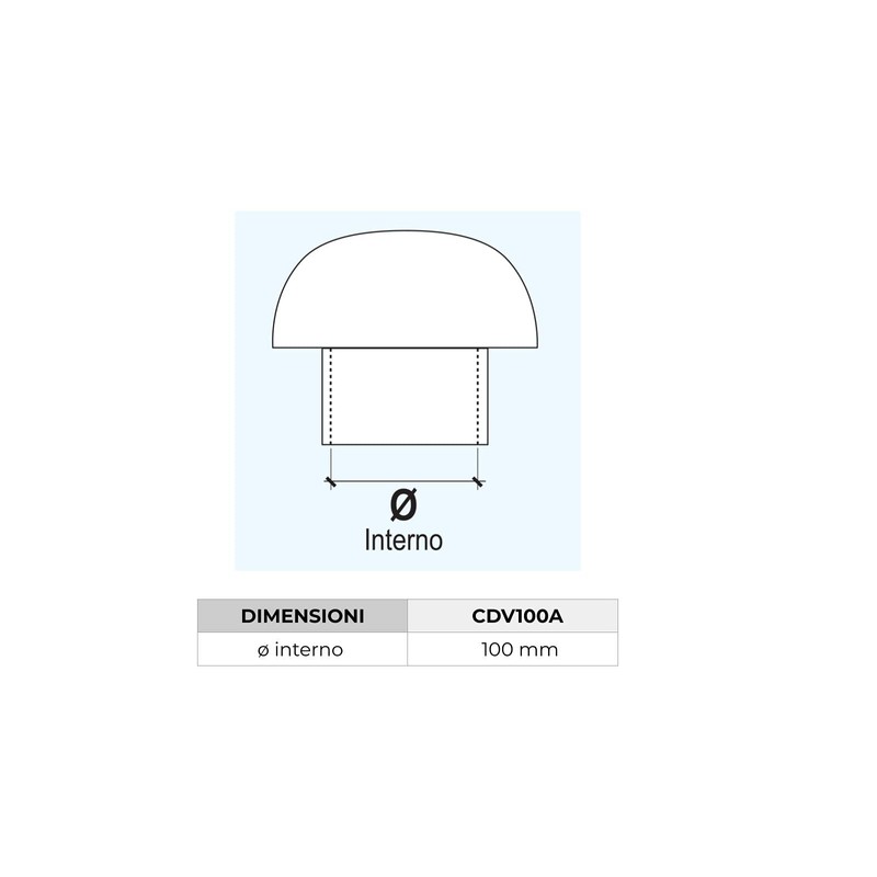 First Plast CDV100A Ventilation Hat Head Exalter, Black, Diameter 100