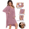 SWOMOG Women Maternity Nursing Gown and Robe Set 3 in