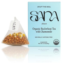 Sana Himalayan Tartary Buckwheat Tea with Chamomile – Organic Herbal Blend, Naturally Caffeine & Gluten-Free, 16 Tea Bags (6g Each)