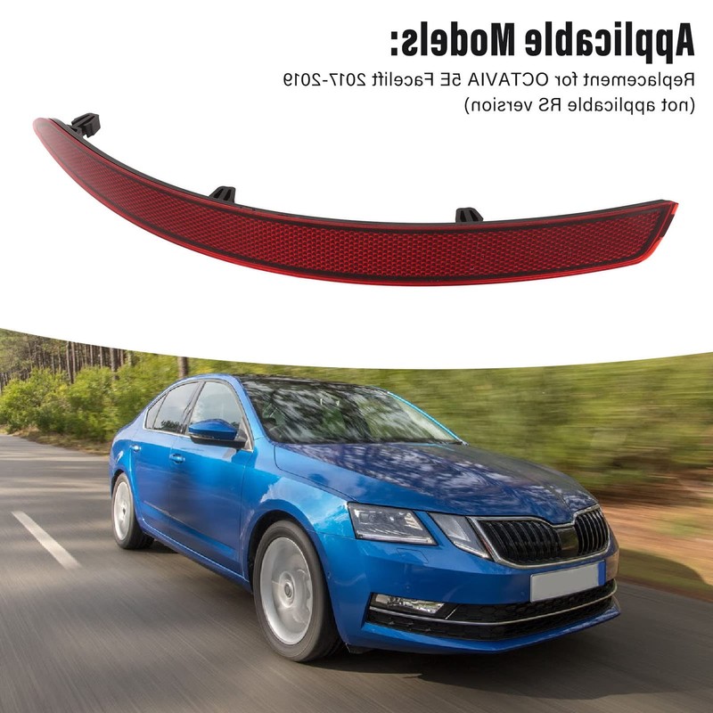 Keenso Rear Bumper Reflector Clear Visibility Rounded Edges Shockproof Replacement