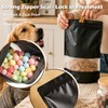 200pcs Black Mylar Bags 8x12 Stand Up Resealable Mylar Bags