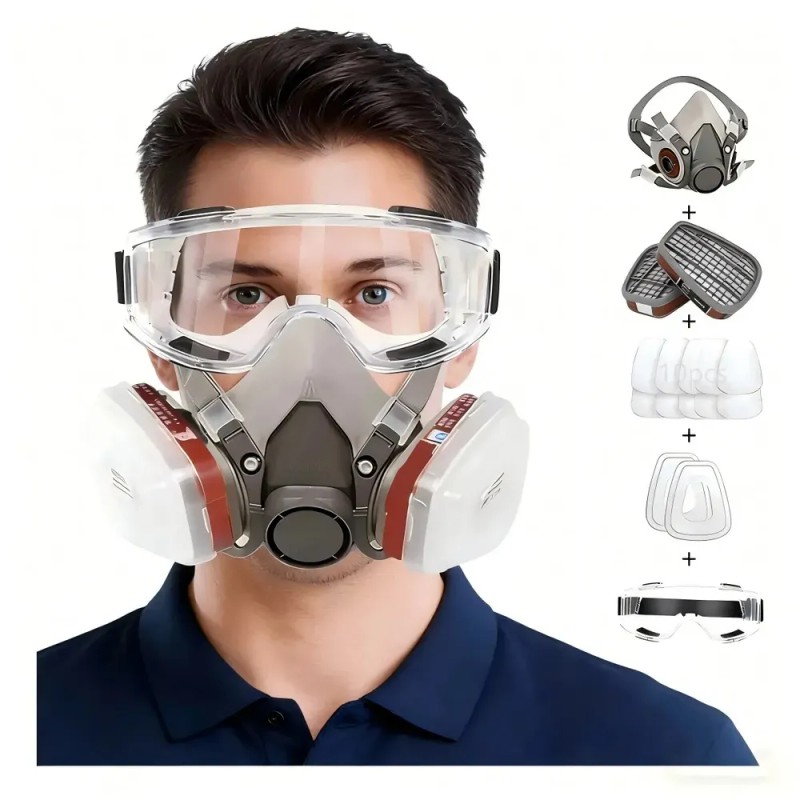 Mascarilla de Media Cara YHDM 6200 con Gafas para Pintura