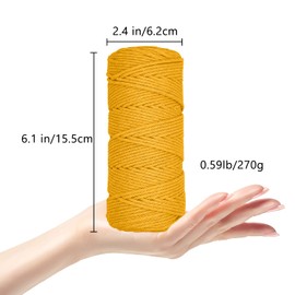 VITSOLE Macrame Yarn - 3 mm x 100 m / 109 Yards/328 Feet (28 Colours) 100% Cotton Macrame Cotton Yarn with 4 Single Twists & 1 Tape Measure for Wall Hangings DIY Crafts