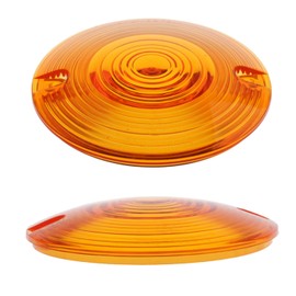 NTHREEAUTO 3 1/4 Inch Flat Turn Signal Light Lens Cover Amber Compatible with Harley Touring Electra Glide Road King Softail